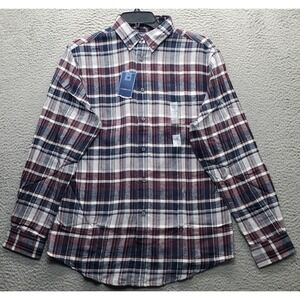 Croft & Barrow Flannel Shirt Mens M Multi Plaid Long Sleeve Collared Button Down